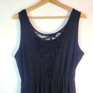 Ellen Parker Black Lace Insert Sleeveless Dress